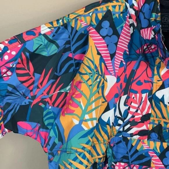 Lauren James multicolored water resistant jacket Kangaroo pouch pocket zipper - Picture 9 of 13